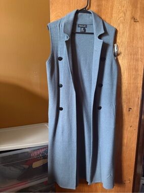 Rachel Zoe Gray Knit Sleeveless Long Vest